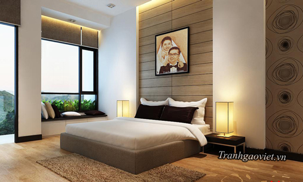 tranh gạo đẹp mộc mạc v&agrave; tinh tế 