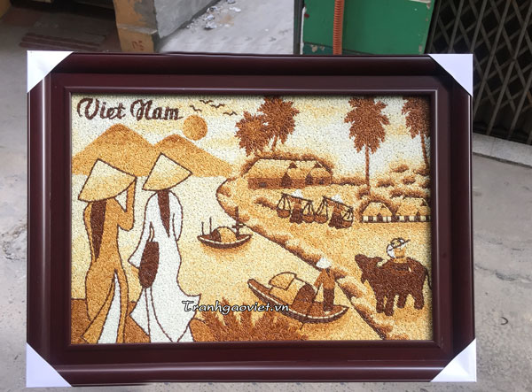 tranh gạo &aacute;o d&agrave;i
