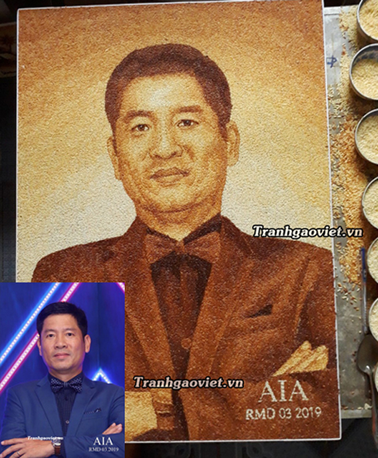 tranh gạo ch&acirc;n dung