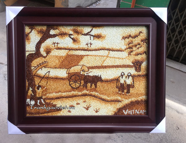tranh gạo phong cảnh đẹp