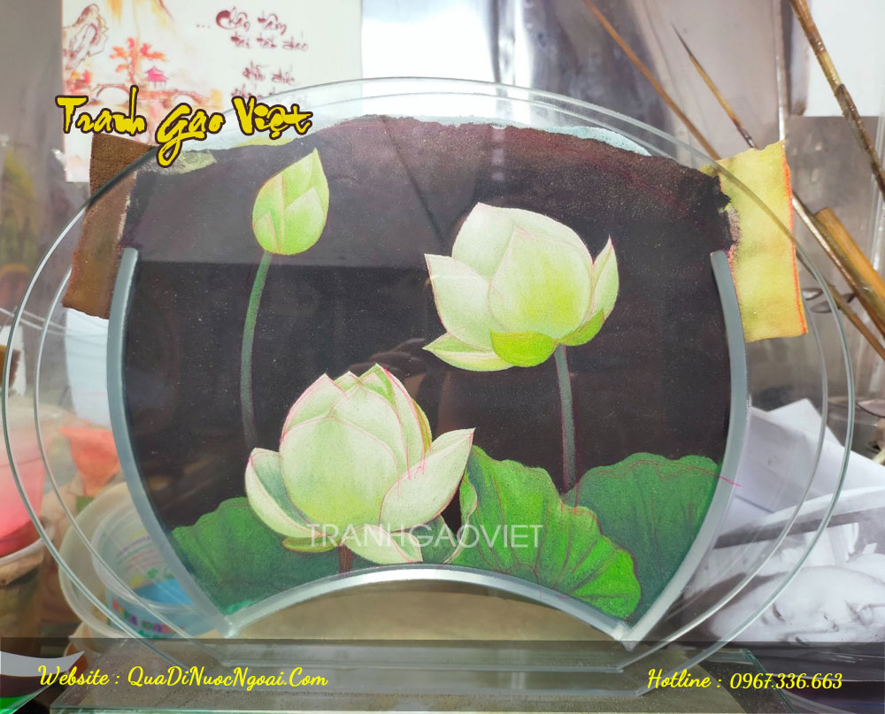 Tranh cát Hoa Sen trắng