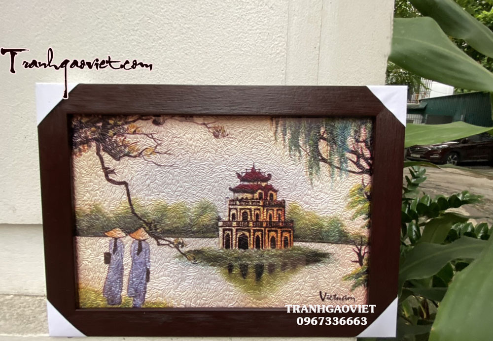 tranh gạo m&agrave;u th&aacute;p r&ugrave;a h&agrave; nội
