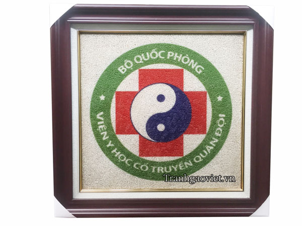 Logo viện y học cổ truyền quân đội tranh đặt của khách làm quà tặng