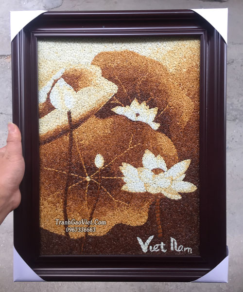 Tranh gao hoa sen