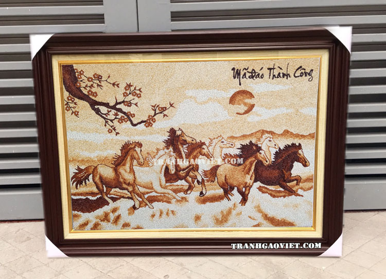 tranh gạo m&atilde; đ&aacute;o th&agrave;nh c&ocirc;ng