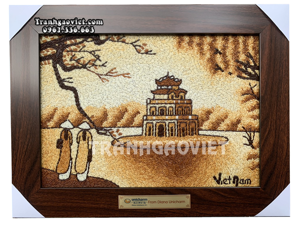 tranh gạo tháp rùa
