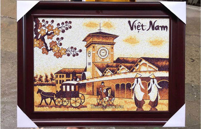 tranh gạo Chợ Bến Thành