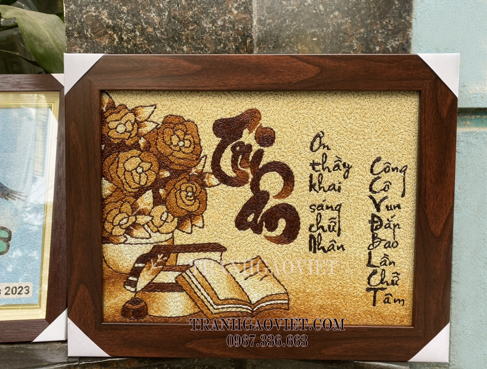tranh gạo tri ân thầy cô