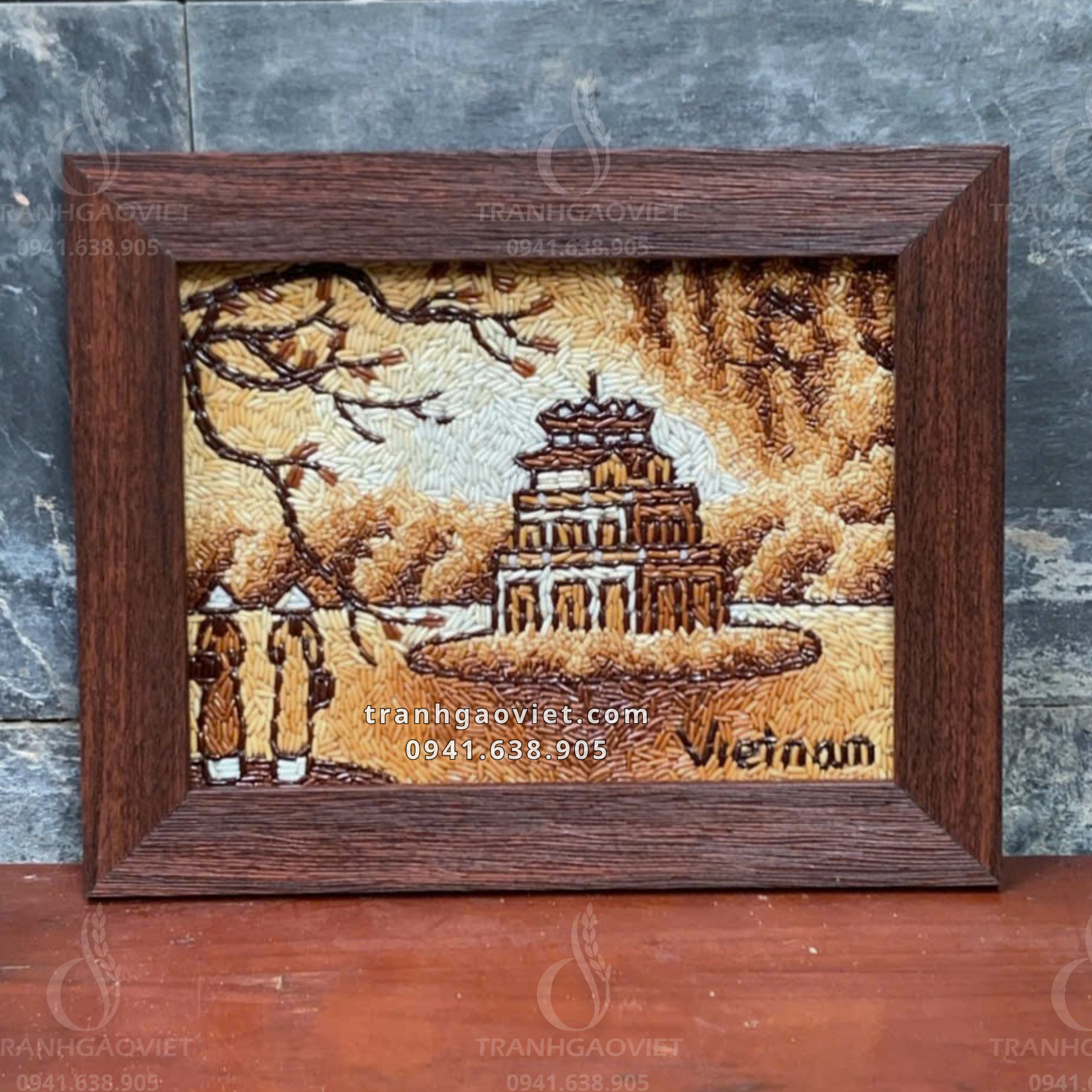 Tranh Gạo Rang Hồ Gươm để bàn