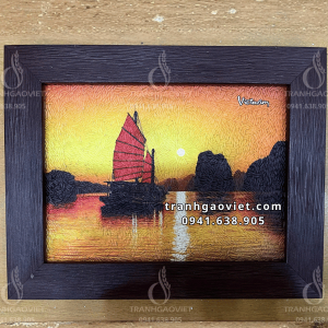 Tranh Gạo Màu Vịnh Hạ Long để bàn